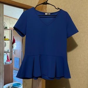 Blue Peplum Top